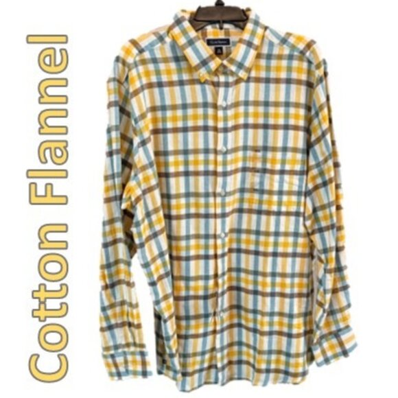 Club Room Men's Cotton Flannel Button-Down Shirt - Picture 1 of 9